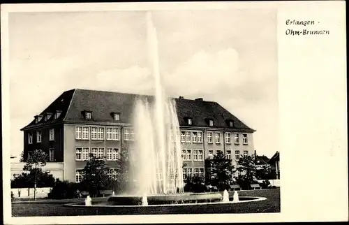 Ak Erlangen in Mittelfranken Bayern, Ohm-Brunnen