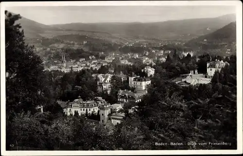 Ak Baden Baden am Schwarzwald, Gesamtansicht, Friesenberg