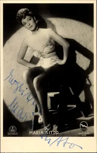Schauspielerin Maria Litto, Portrait, Autogramm, Kostüm