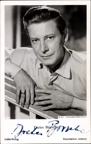 Ak Schauspieler Dieter Borsche, Portrait, Autogramm