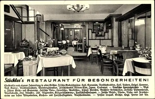 Ak Berlin Charlottenburg, Stöckler's Restaurant für Besonderheiten, Kurfürstendamm 229/230