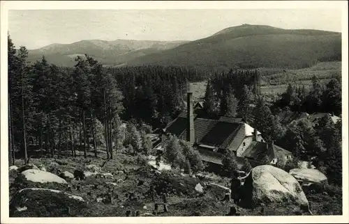 Ak Szklarska Poręba Schreiberhau Riesengebirge Schlesien, Josephinenhütte, Reifträger, Sommerberg