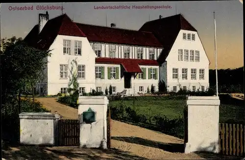 Ak Glücksburg an der Ostsee, Landwirtschaftliche Haushaltungsschule