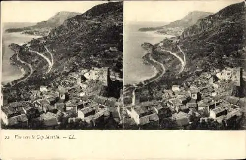 Stereo Ak Cap Martin Alpes Maritimes, Gesamtansicht