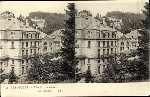 Stereo Ak Plombières les Bains Lothringen Vogesen, Les Thermes