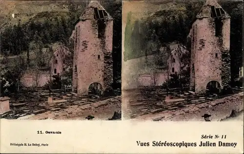 Stereo Ak Gavarnie Hautes Pyrénées, Schloss, Ruine