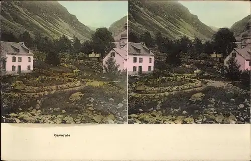 Stereo Ak Gavarnie Hautes Pyrénées, Wohnhaus, Berg