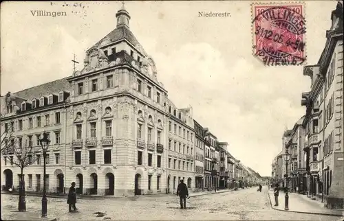 Ak Villingen Schwenningen im Schwarzwald, Niederestraße