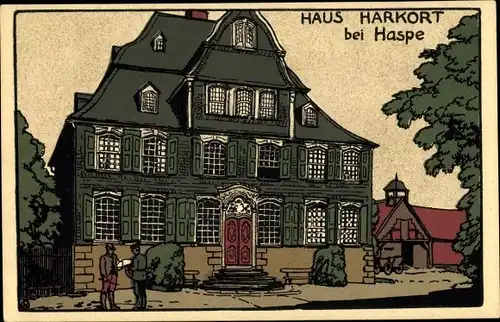Steindruck Ak Haspe Hagen Westfalen, Haus Harkort