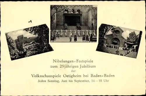 Ak Ötigheim in Baden Württemberg, Nibelungen Festspiele zum 25jährigen Jubiläum der Volksschauspiele