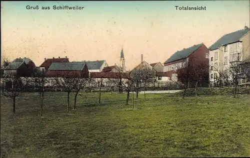 Ak Schiffweiler im Saarland, Totalansicht