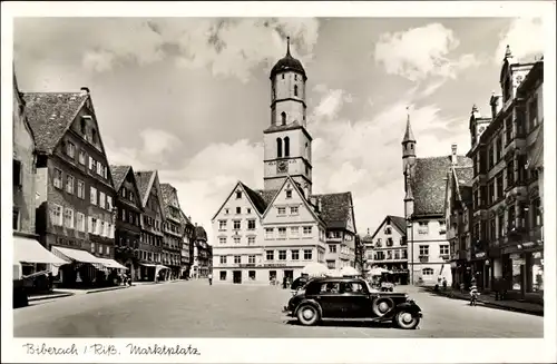 Ak Biberach an der Riß in Oberschwaben, Marktplatz, Rathaus