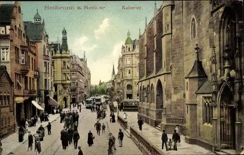 Ak Heilbronn in Baden Württemberg, Blick in die Kaiserstraße, Anwohner