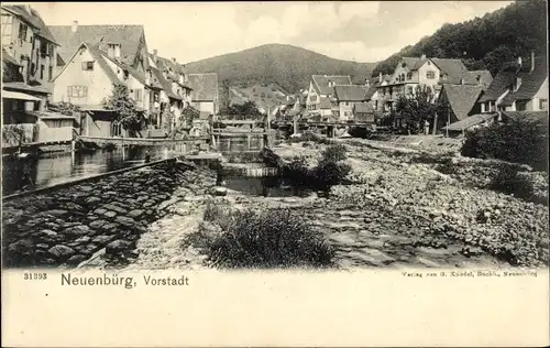 Ak Neuenbürg an der Enz Schwarzwald, Vorstadt, Kanal