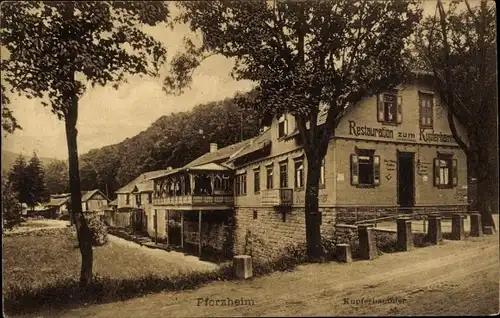 Ak Pforzheim, Blick zum Kupferhammer, Restauration