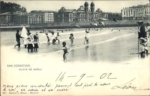 Ak Donostia San Sebastian Baskenland, Playa de Banos