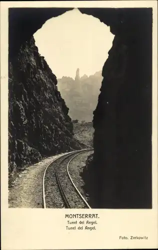 Ak Montserrat Katalonien, Tunel del Angel