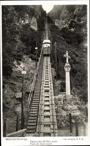 Ak Montserrat Katalonien, San Juan Standseilbahn