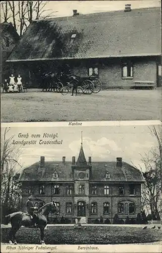 Ak Traventhal in Schleswig Holstein, Königliches Landgestüt, Herrenhaus, Kantine, Fuchshengst Albus