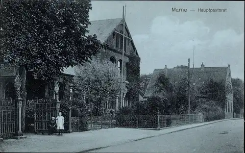 Ak Marne in Holstein Dithmarschen, Hauptpastorat