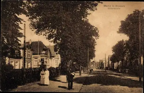 Ak Marne in Holstein Dithmarschen, Süderstraße