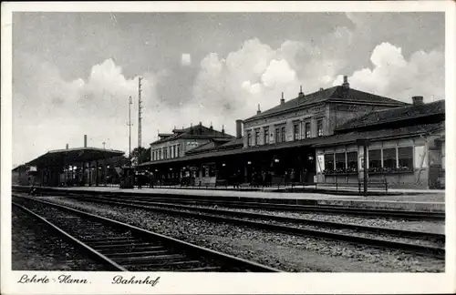 Ak Lehrte in Niedersachsen, Bahnhof Gleisseite