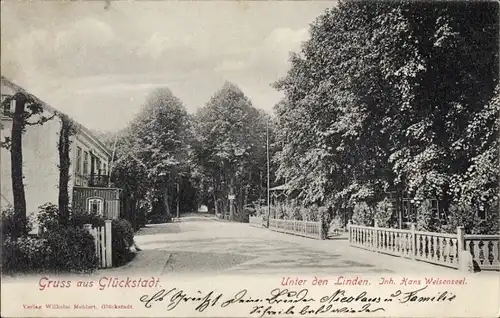 Ak Glückstadt an der Elbe, Unter den Linden, Inh. Hans Weisenseel