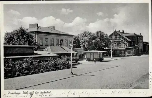 Ak Pinneberg in Schleswig Holstein, Bahnhof, Hotel