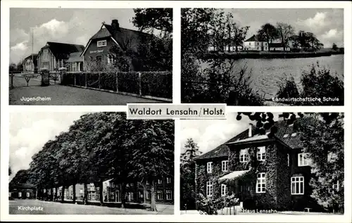 Ak Lensahn in Holstein, Jugendheim, Kirchplatz, Haus Lensahn, Schule