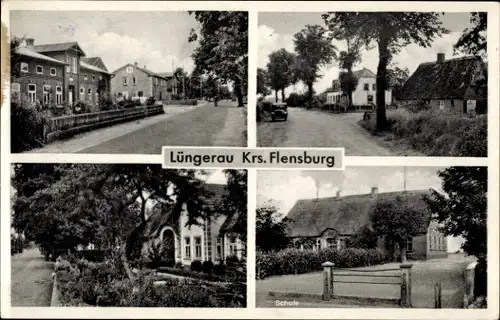 Ak Lüngerau Lindewitt in Schleswig Holstein, Straßenpartien, Schule