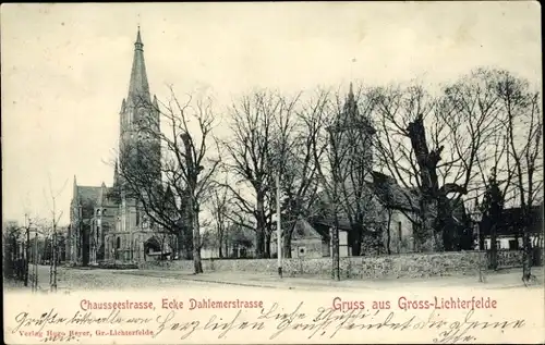 Ak Berlin Steglitz Groß Lichterfelde, Chausseestraße, Ecke Dahlemerstraße