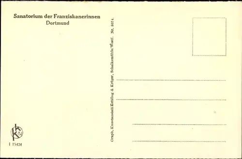 Ak Dortmund im Ruhrgebiet, Sanatorium der Franziskanerinnen, Eingang