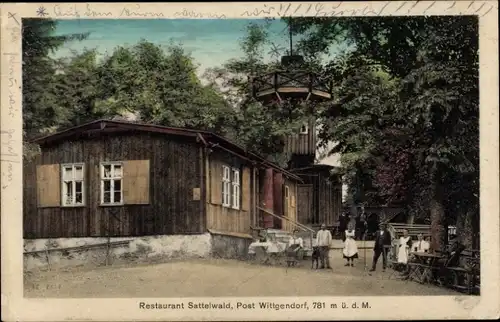 Ak Witków Wittgendorf Niederschlesien, Restaurant Sattelwand