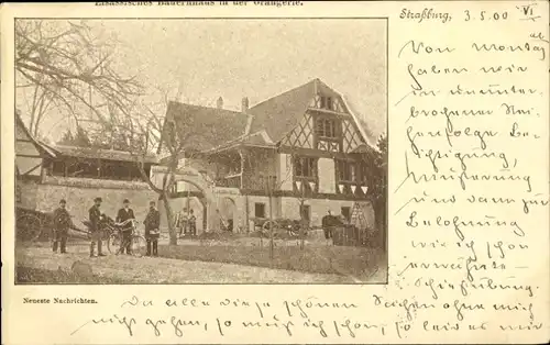 Ak Strasbourg Straßburg Elsass Bas Rhin, Bauernhaus, Orangerie