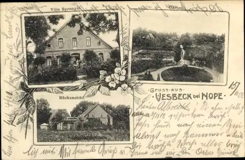 Ak Vesbek Vesbeck Neustadt am Rübenberge, Wohnhaus Sprengel, Garten