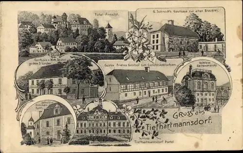 Ak Podgórki Tiefhartmannsdorf Świerzawa Schönau an der Katzbach Schlesien, Gasthaus, Schloss