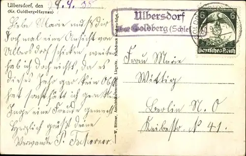 Ak Ulbersdorf Kreis Goldberg Schlesien, Villa Opitz, Villa Musche, Schloss, Musche's Gut