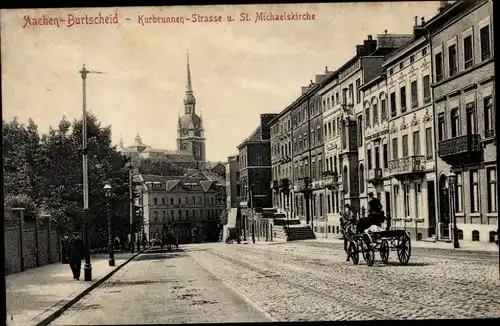 Ak Burtscheid Aachen Nordrhein Westfalen, Kurbrunnenstraße, St. Michaelskirche