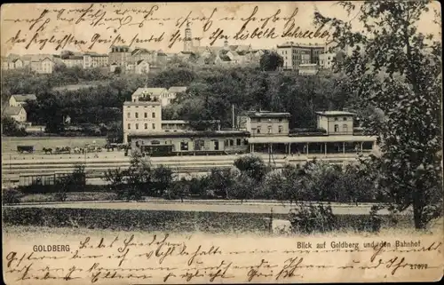 Ak Złotoryja Goldberg Schlesien, Bahnhof