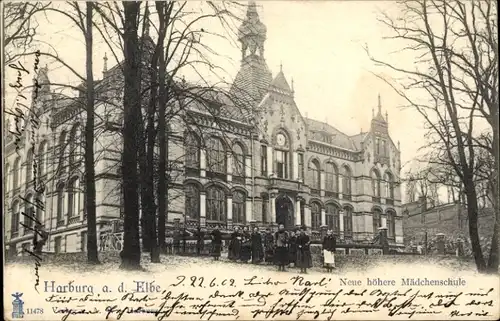 Ak Hamburg Harburg, Neue höhere Mädchenschule