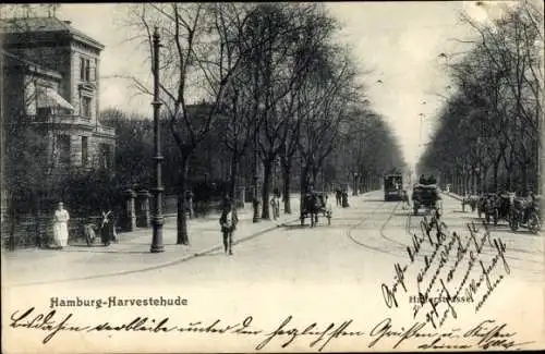 Ak Hamburg Eimsbüttel Harvestehude, Hallerstraße, Straßenbahn