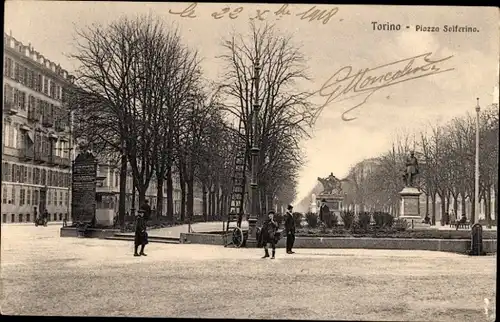 Ak Torino Turin Piemonte, Piazza Solferino