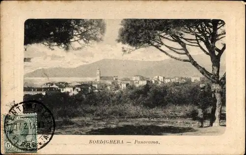 Ak Bordighera Liguria, Panorama