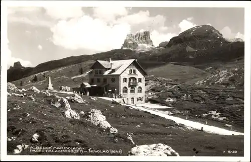 Ak Belluno Veneto, Albergo Marmolada Passo Falzarego Sasso Di Stria