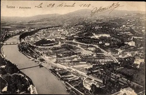 Ak Torino Turin Piemonte, Panorama, Fliegeraufnahme