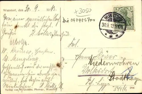 Ak Wunstorf in Niedersachsen, Restaurant zum Stadtkeller