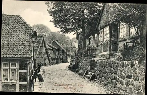 Ak Lauenburg an der Elbe, Hohlerweg, Fachwerkhäusr