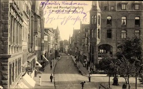 Ak Lüneburg in Niedersachsen, Bäckerstraße, Fußgänger