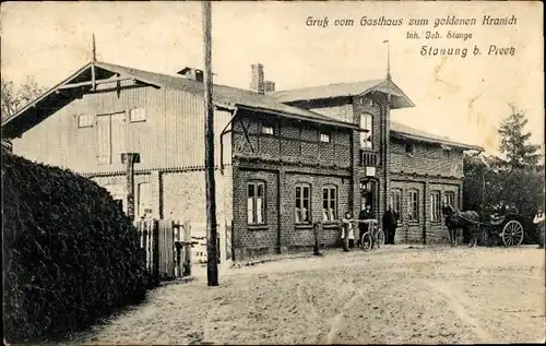 Ak Stauung Pohnsdorf in Schleswig Holstein, Gasthaus zum goldenen Kranich, Inh. Joh. Stange