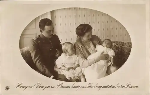 Ak Herzog Ernst August von Braunschweig, Prinzessin Victoria Luise, Prinzen, NPG
